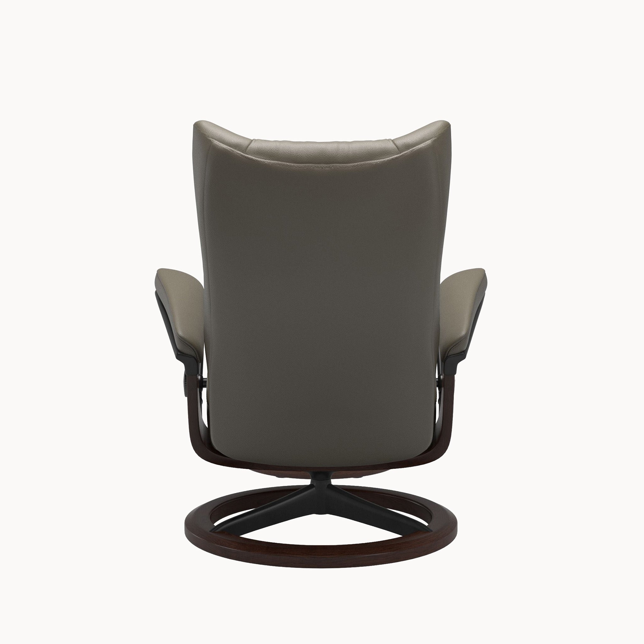 Stressless Wing Signature Base Chair & Ottoman - Velaro Forest Green