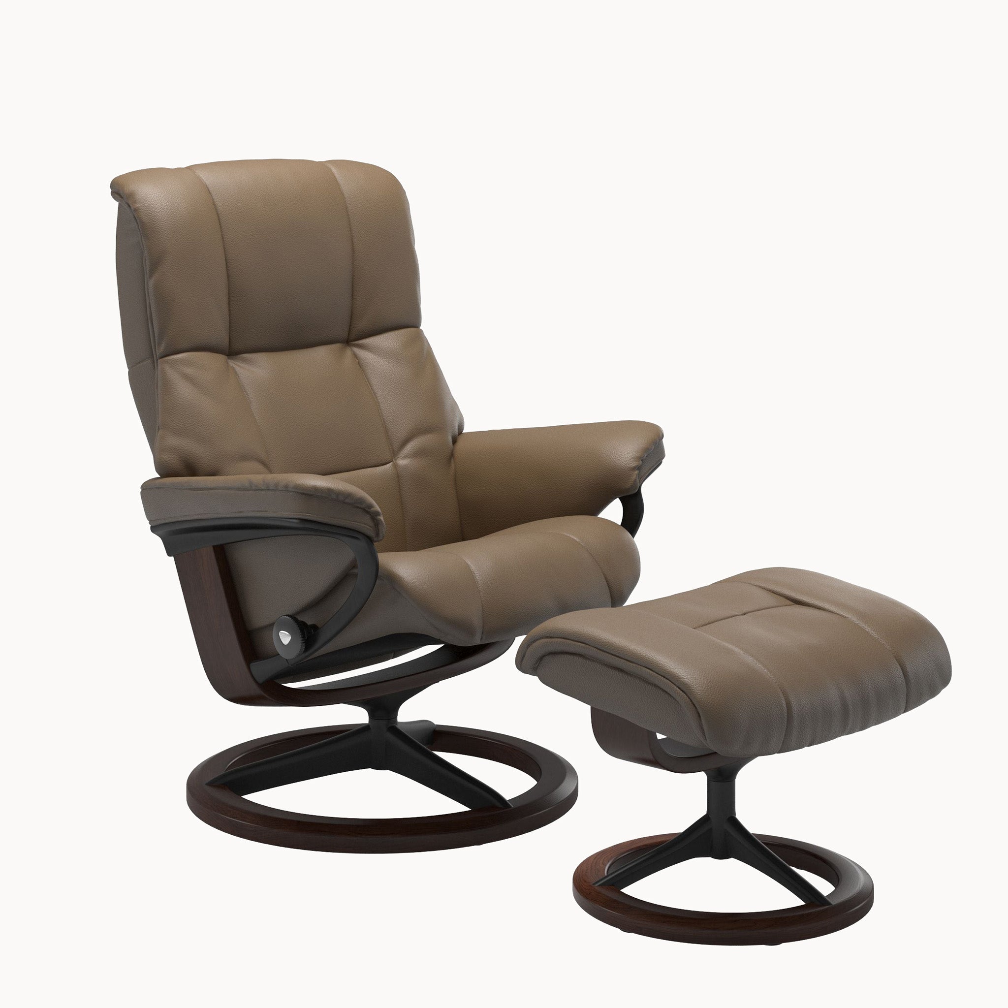 Stressless Mayfair Signature Base Chair & Ottoman - Velaro Mole