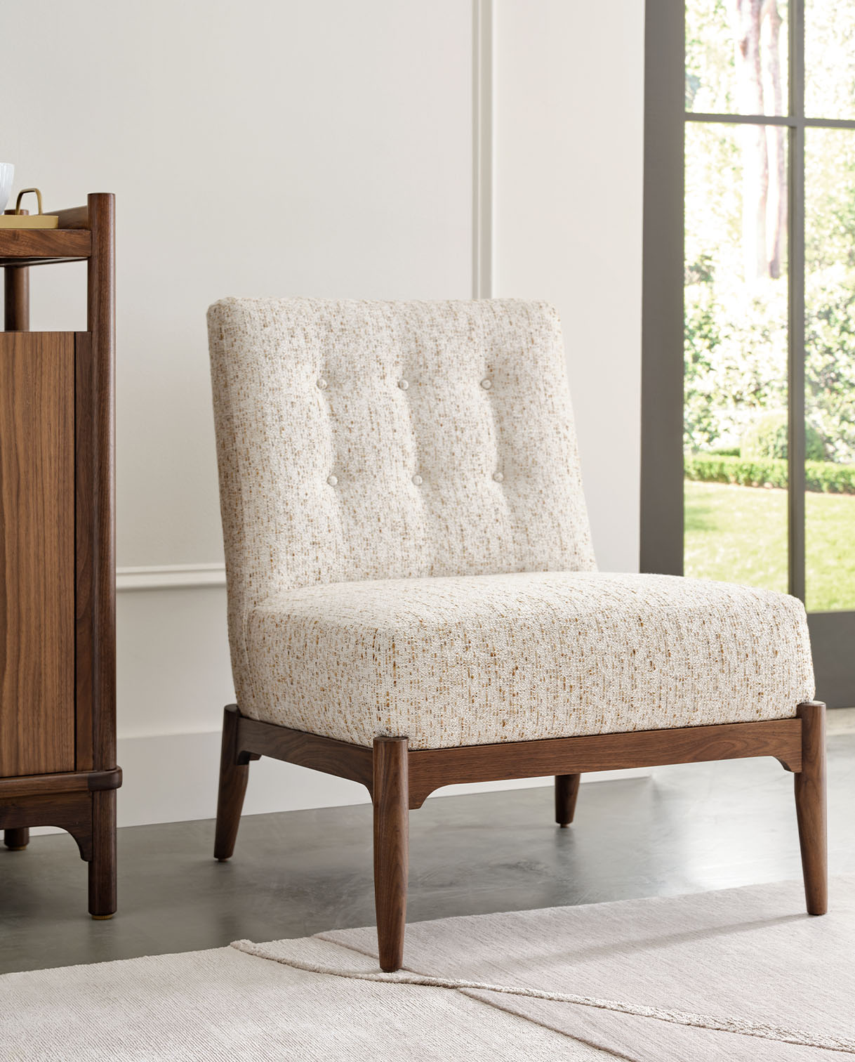Stickley Walnut Grove collection with mid-century modern curves